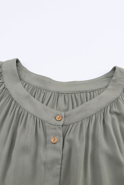 Emerald Plus Size Ruffled Tiered Split Neck Blouse