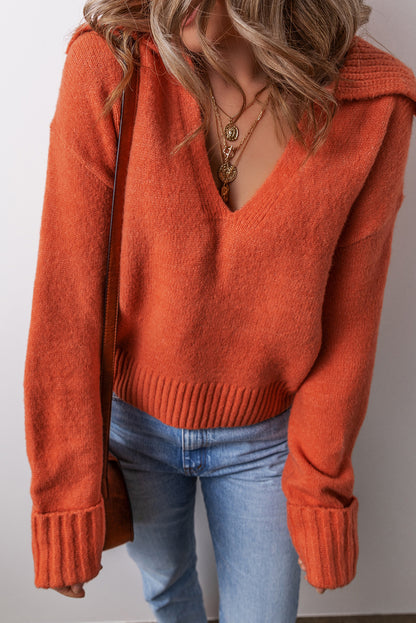 collared v neck sweater