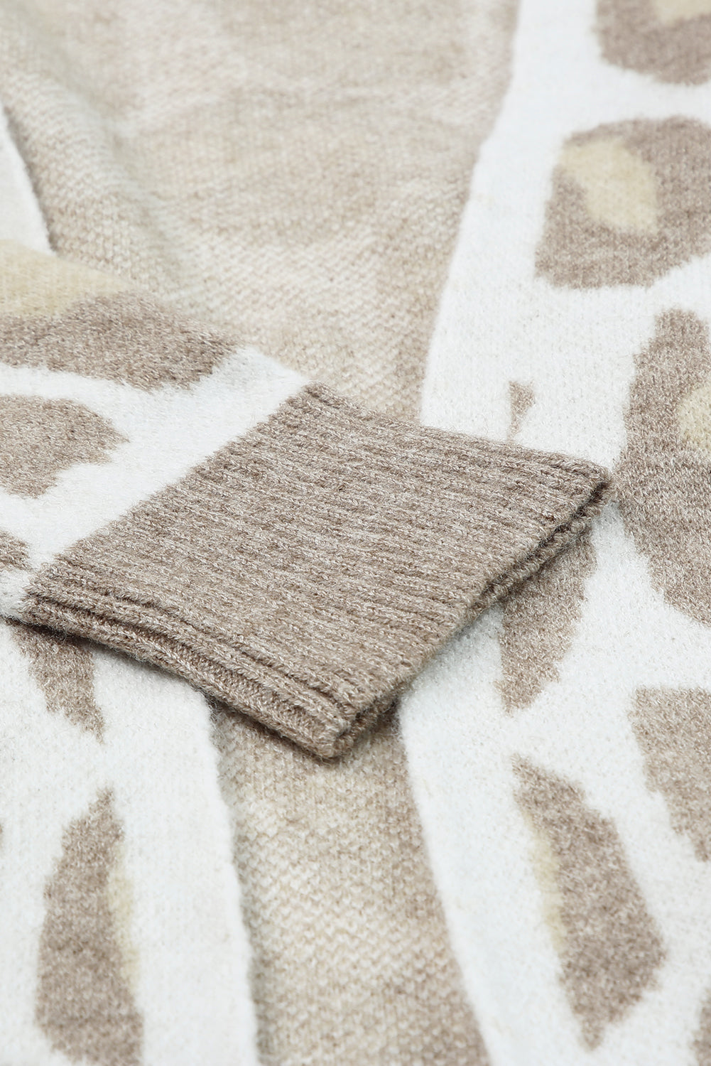 Leopard Print Beige Plus Size Cardigan