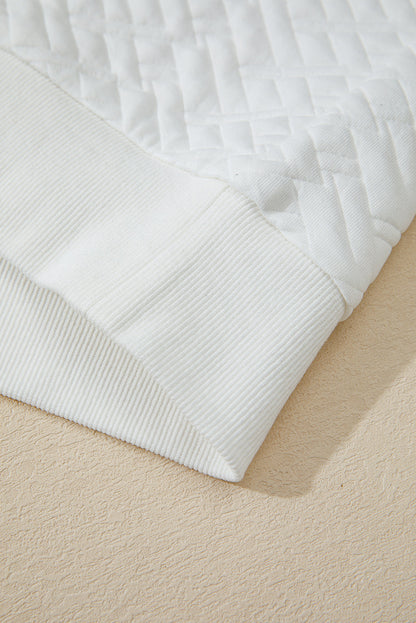 white textured sweatshirt