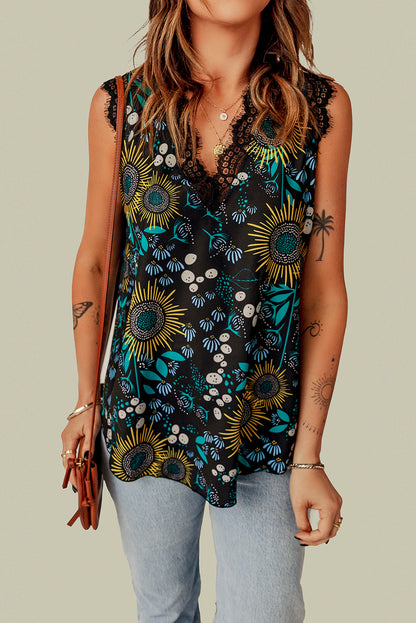 Loose Leopard Print V-neck Sleeveless Tank Top