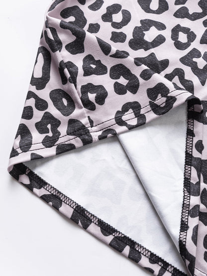 Leopard Print Black Plus Size Tee