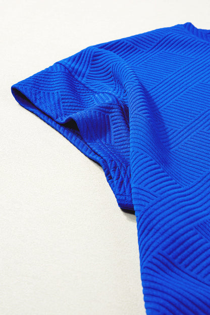 Stylish Dark Blue Textured Plus Size Lounge Set