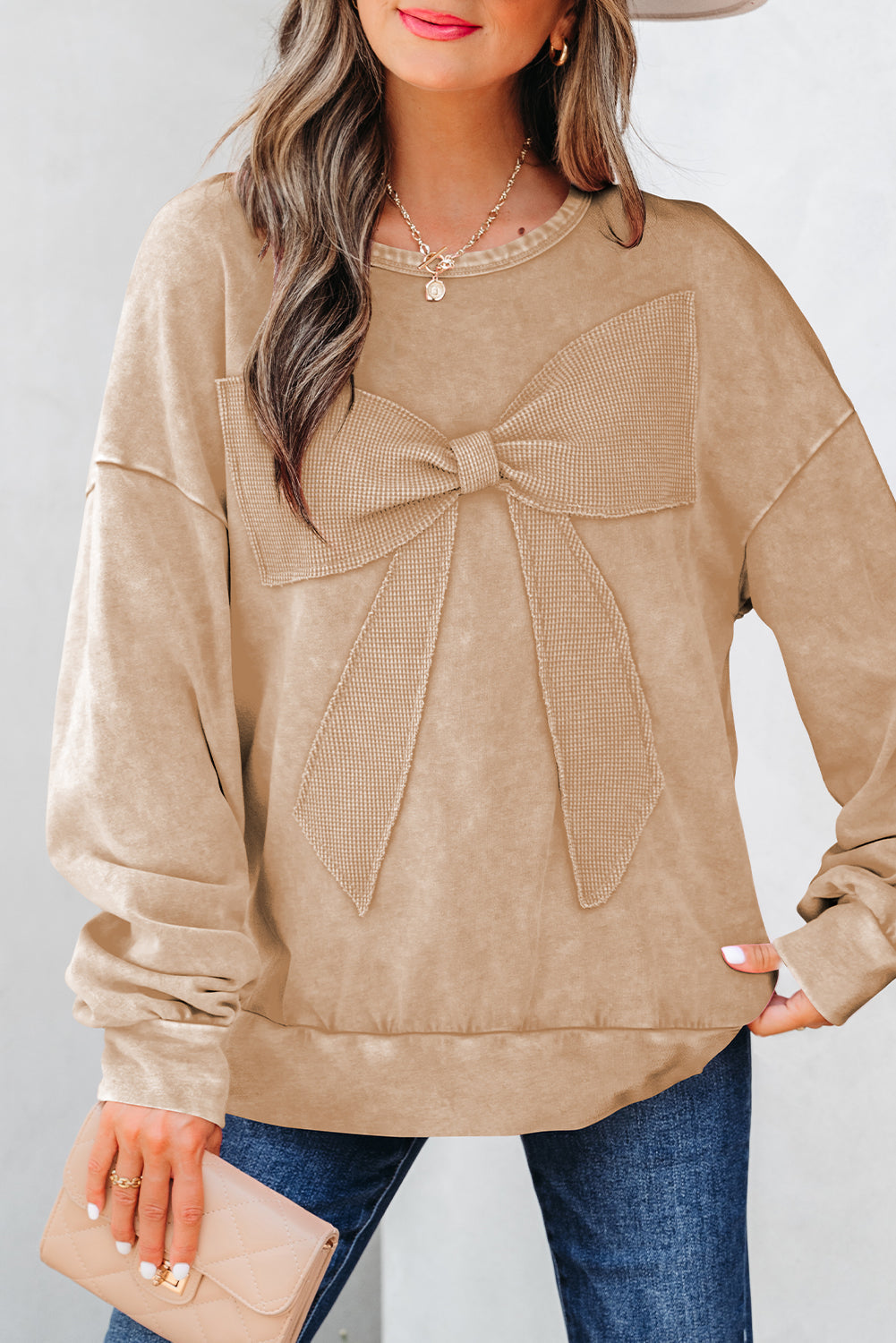 big bow pullover sweatshirt