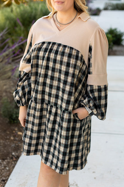 plaid plus size dress