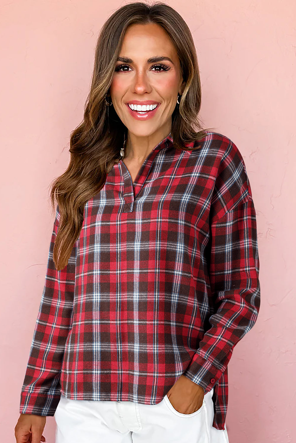 plaid blouse