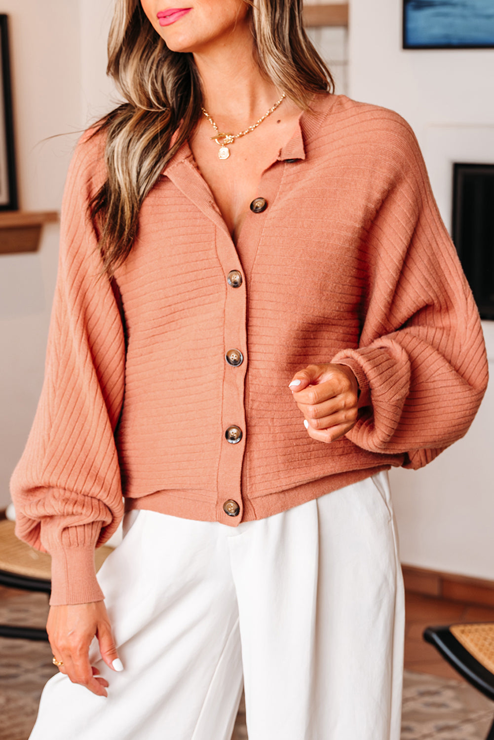 rib knit cardigan