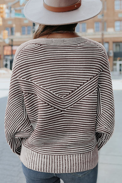 striped knit sweater
