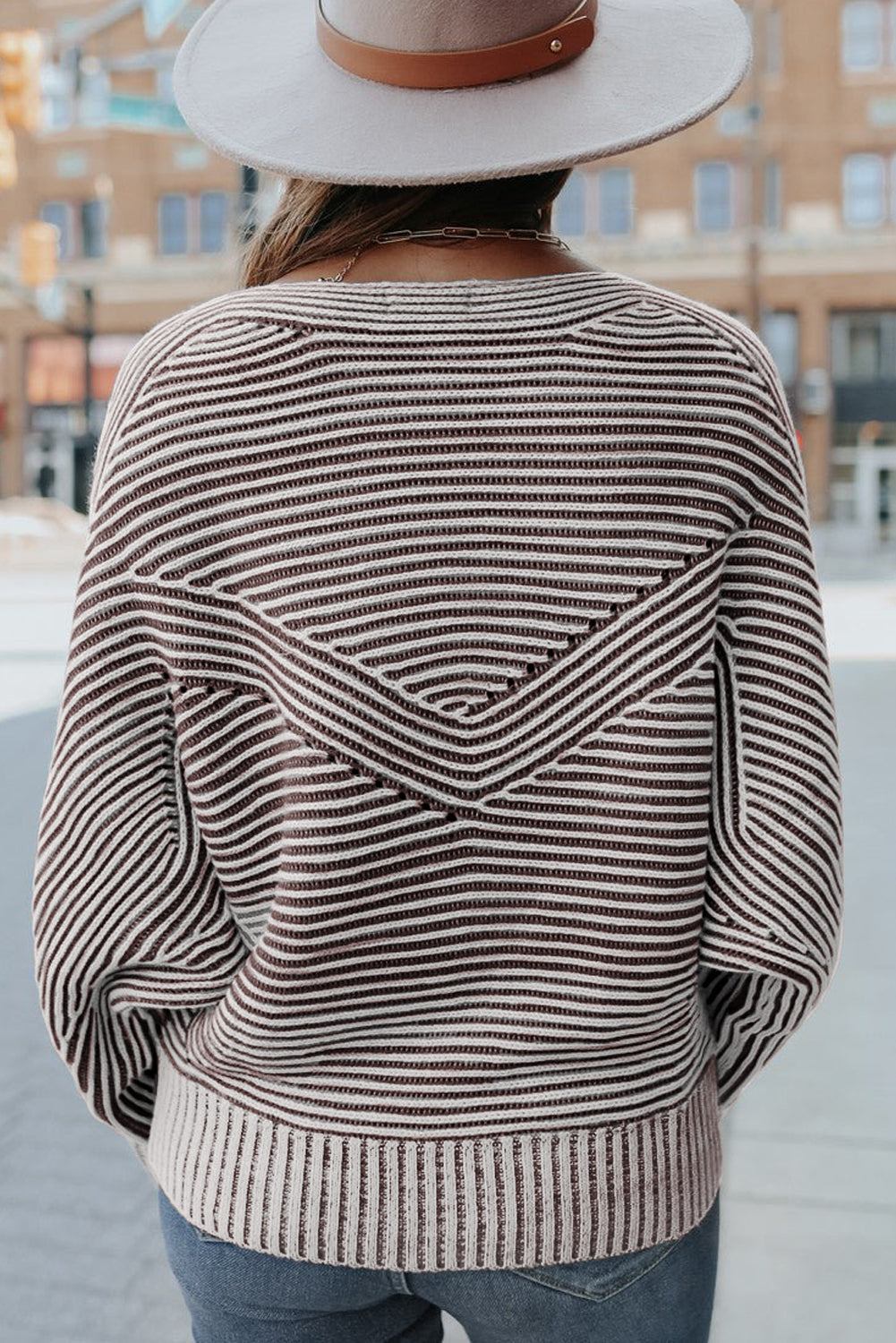 striped knit sweater
