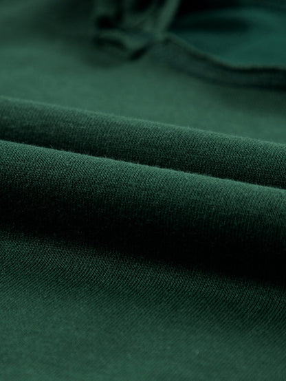 Green Quilted Patchwork Hoodie with Vintage Flair