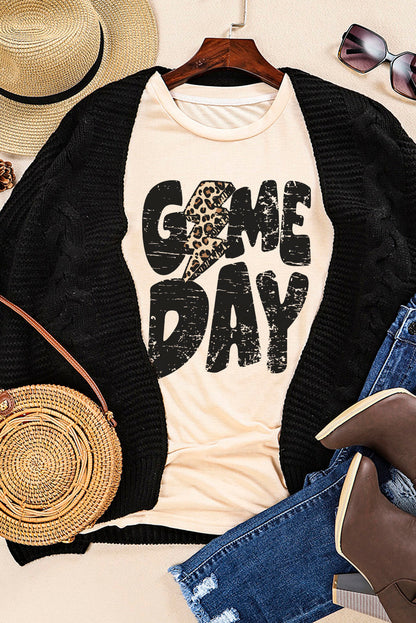 Khaki Football Season Game Day Graphic Tee