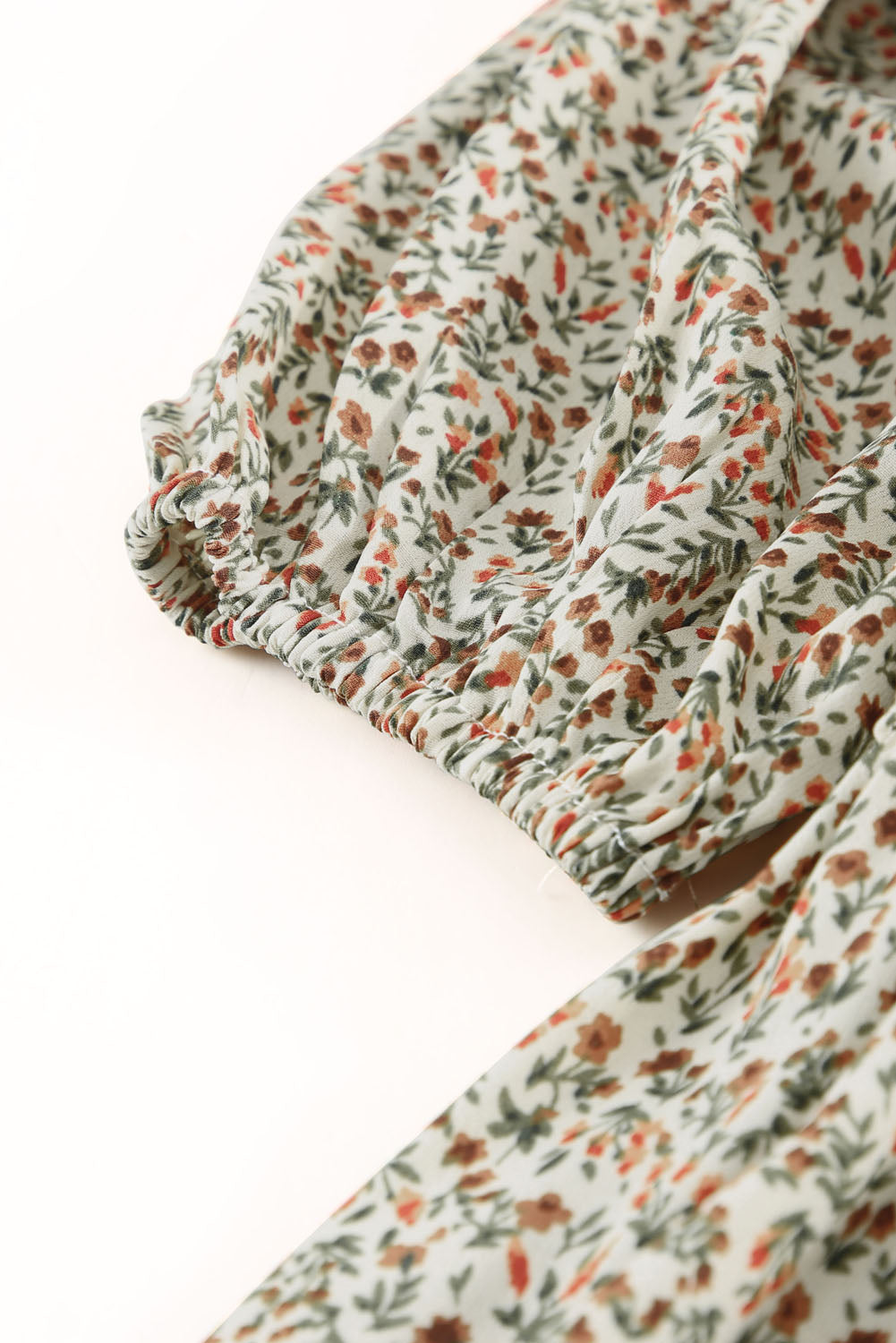 Floral Puff Sleeve Peplum Blouse