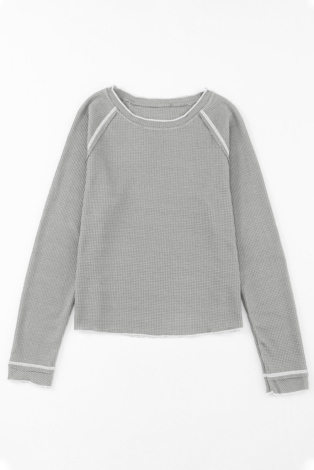 textured knit long sleeve top
