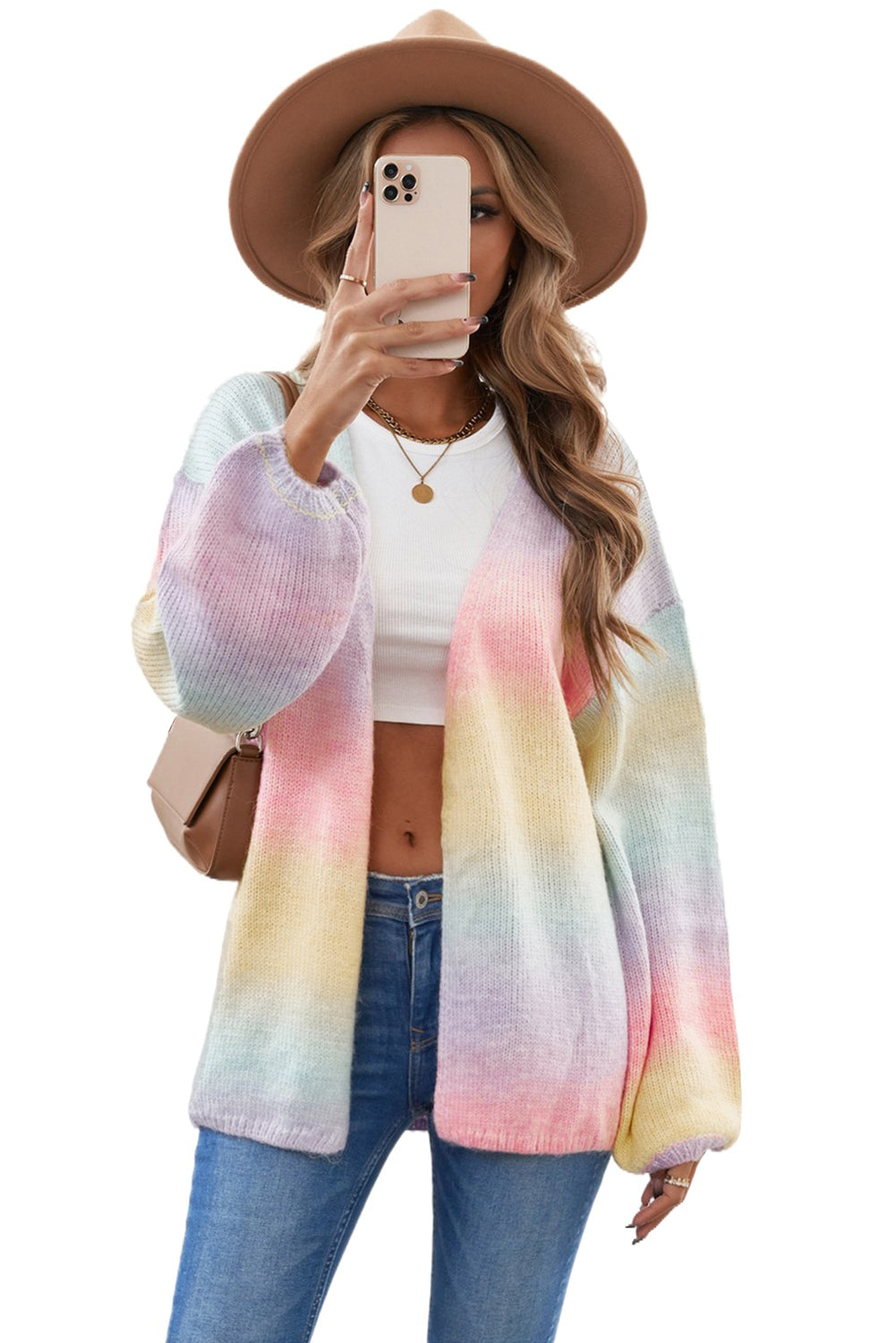 Glowing Multicolour Tie-Dye Oversized Cardigan