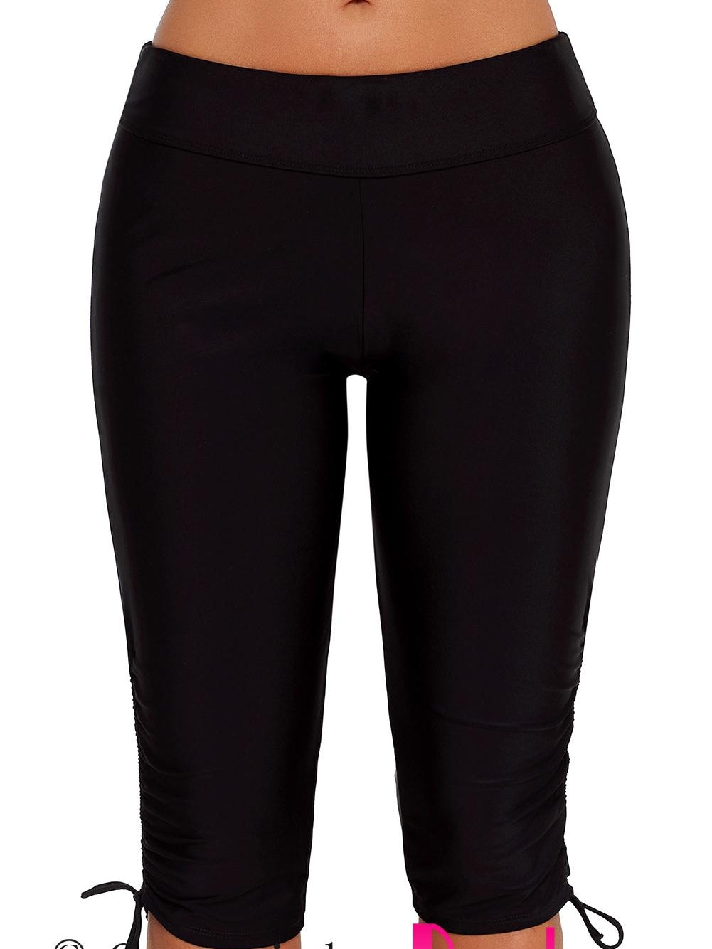 Black Adjustable Length Swim Leggings