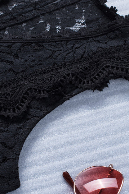 Elegant Black Lace Sleeveless V-Neck Top