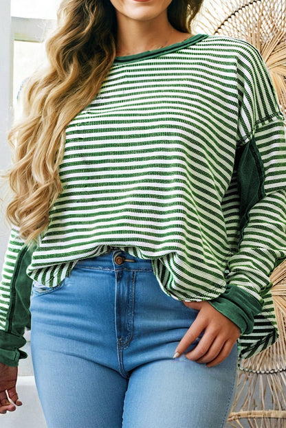 striped long sleeve top
