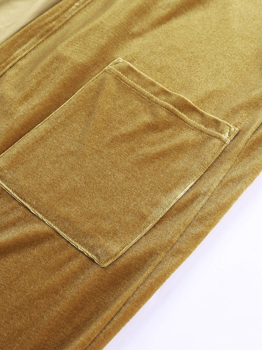 Golden Mustard Plush Open Front Pocketed Maxi Cardigan