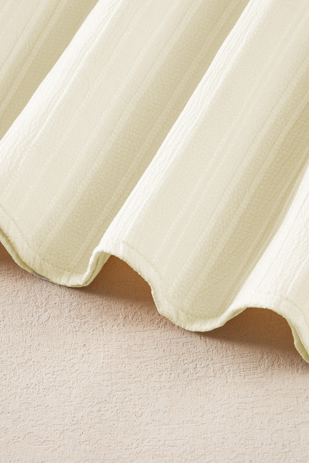 Elegant Beige Lace Detail Petal Sleeve Plus Size Blouse