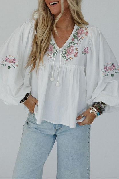 white babydoll blouse
