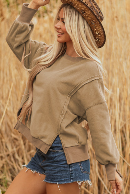 khaki sweatshirt