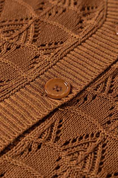 brown crochet cardigan