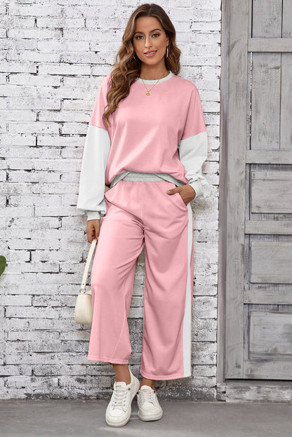 color block pant set