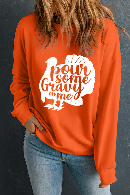 orange graphic sweatshirt