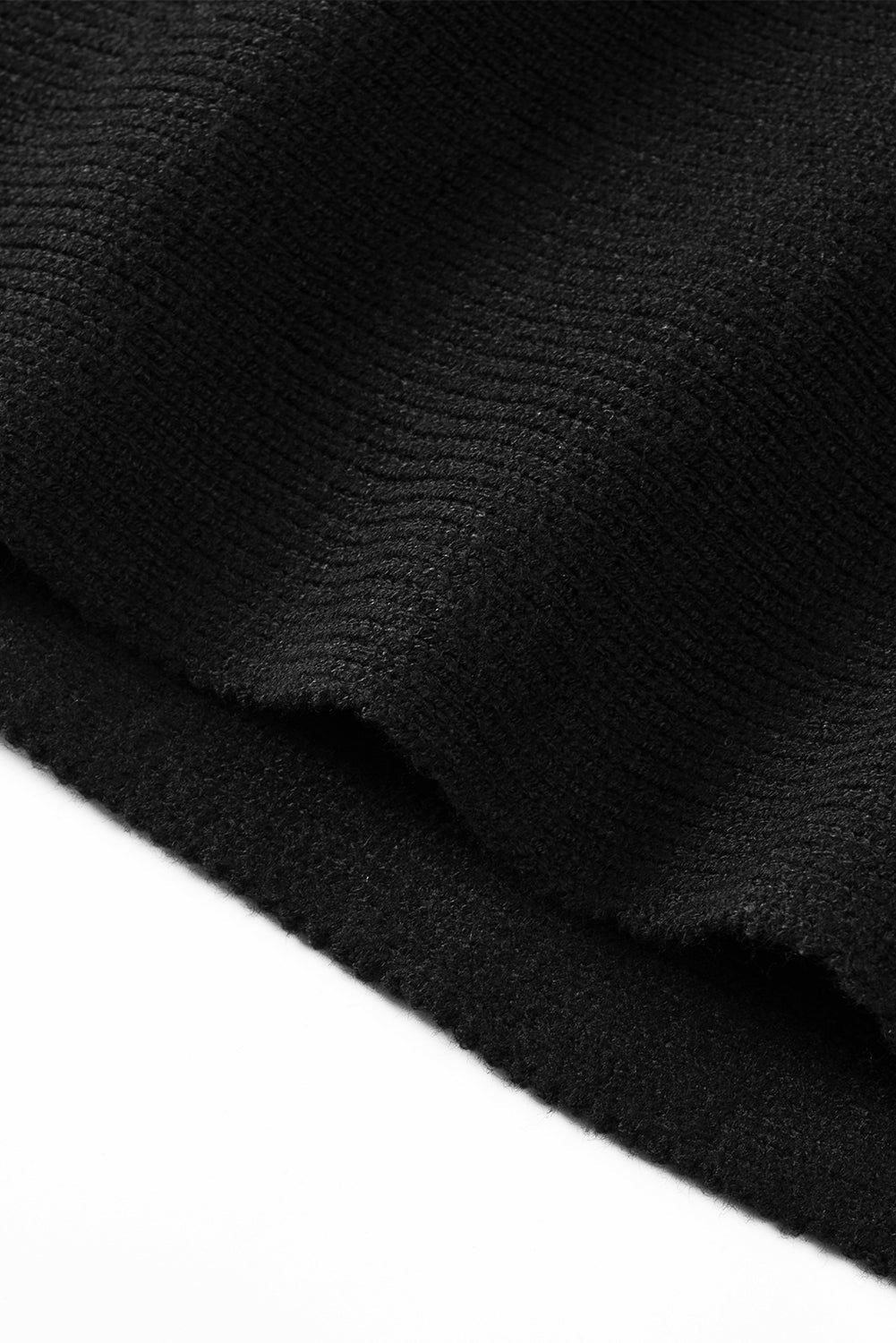 Elegant Off-The-Shoulder Black Knit Sweater