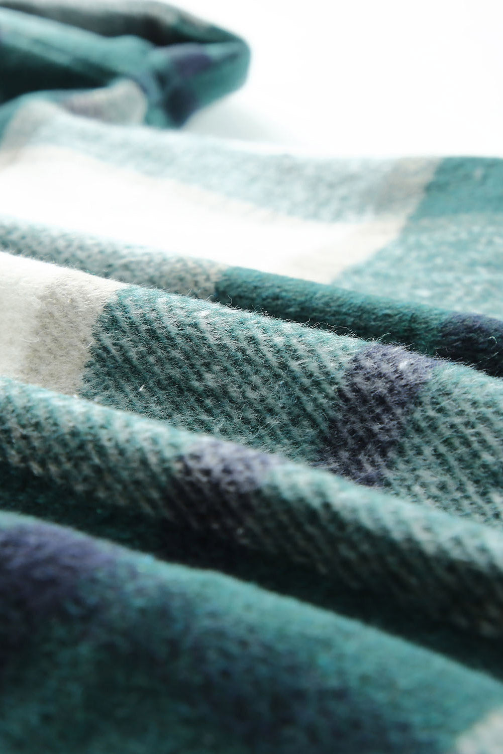 Green Plaid Hooded Button-Up Shacket