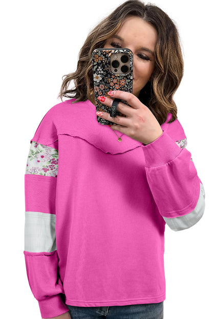 floral patchwork pullover