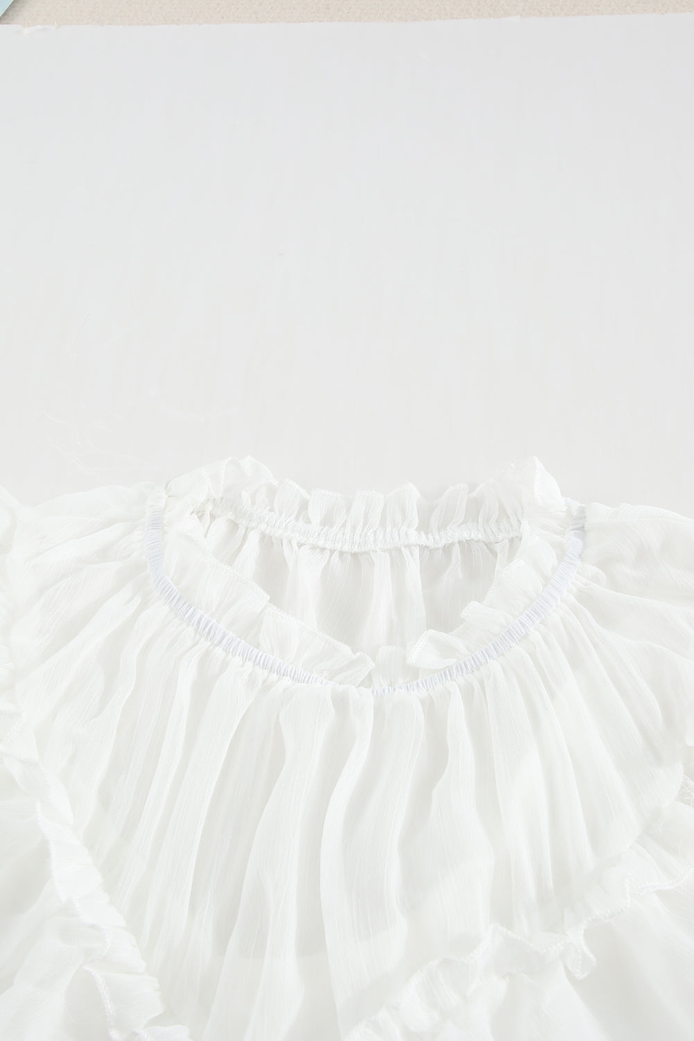 Elegant White Chiffon Ruffle Tank Top
