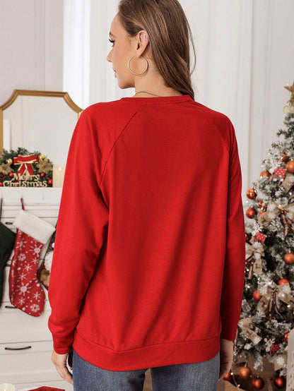 Fiery Red Classic Raglan Sleeve Sweatshirt