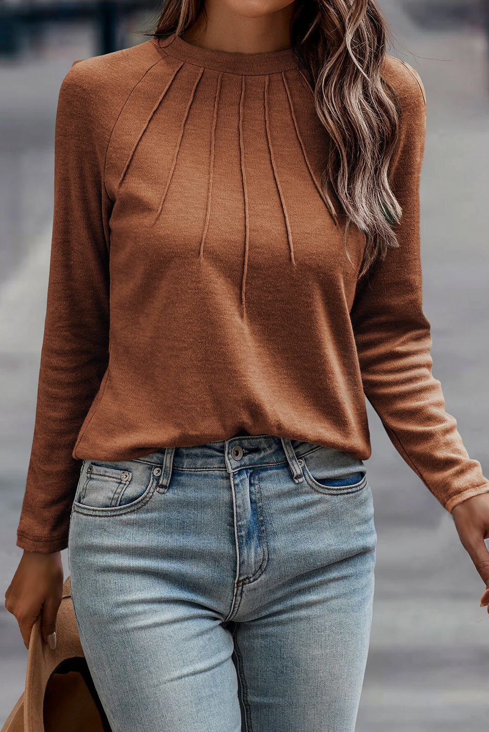 solid long sleeve top