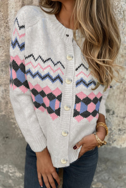 geometric cardigan