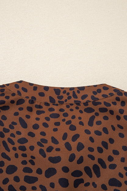 leopard long sleeve blouse