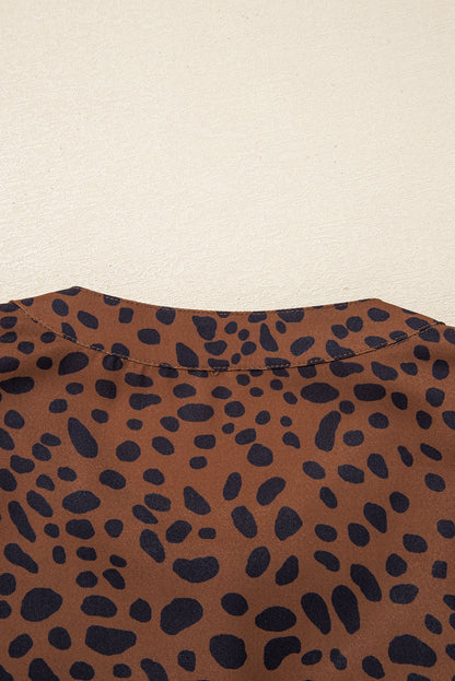 leopard long sleeve blouse