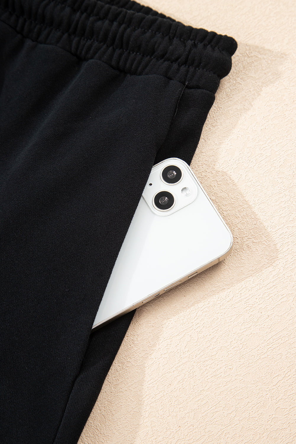 black hoodie short set