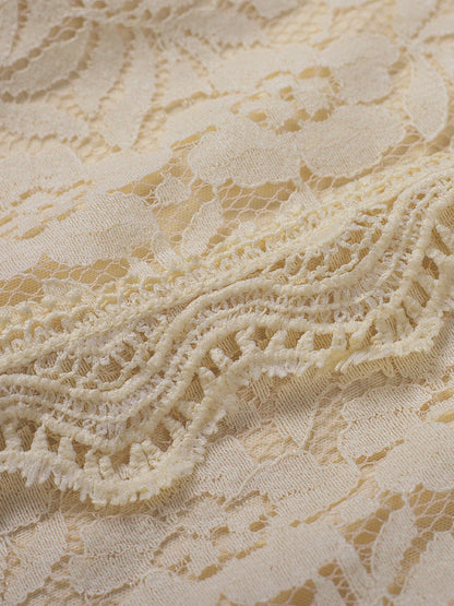 Floral Lace Sleeveless V-Neck Tank Top