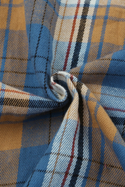 Green Plaid Shacket with Button Up Chest Pockets