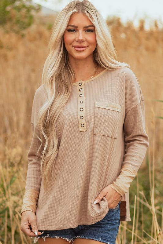 waffle henley top