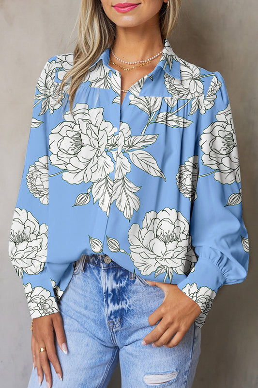 floral puff sleeve shirt