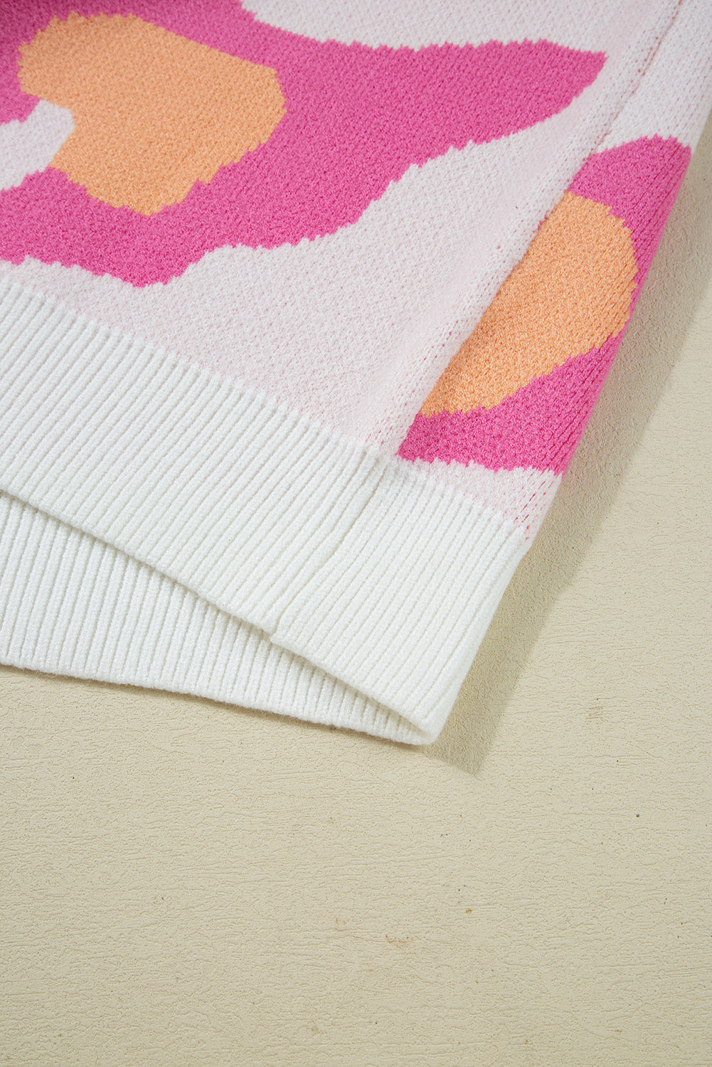 Sachet Pink Playful Leopard Print Drop Shoulder Baggy Sweater