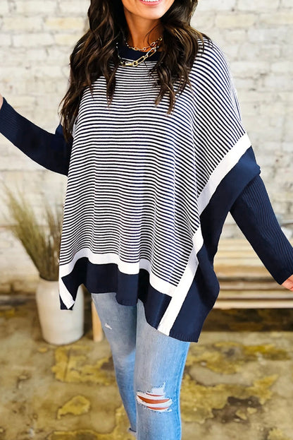 color block knit sweater