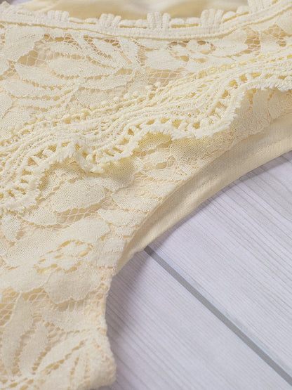 Floral Lace Sleeveless V-Neck Tank Top