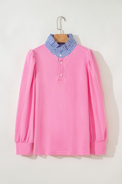 button collar sweatshirt