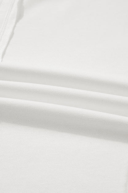 White Plus Size Exposed Seam Detail Contrast Dot Floral Patchwork Sleeve Sweatshirt