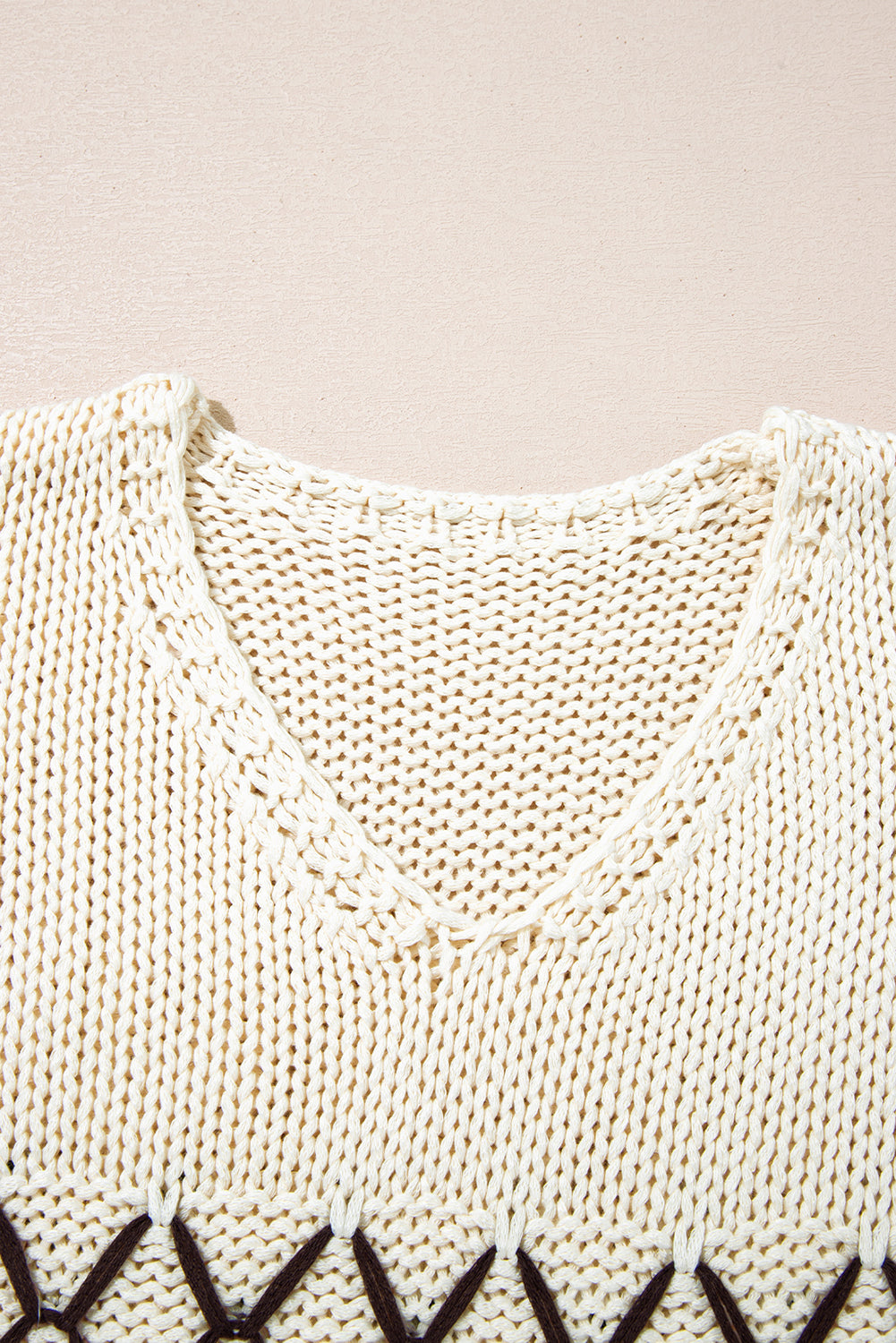 v neck drop shoulder sweater