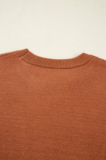 brown floral sweater