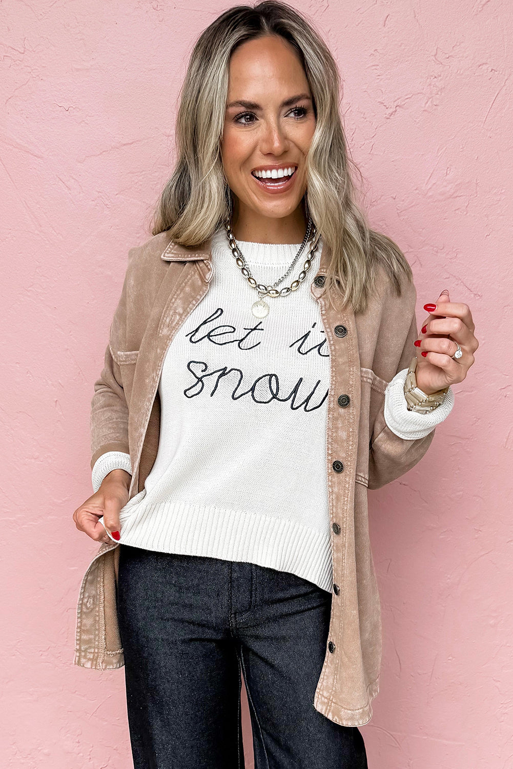 Smoke Gray Double Patched Pocket Button Down Corduroy Shacket